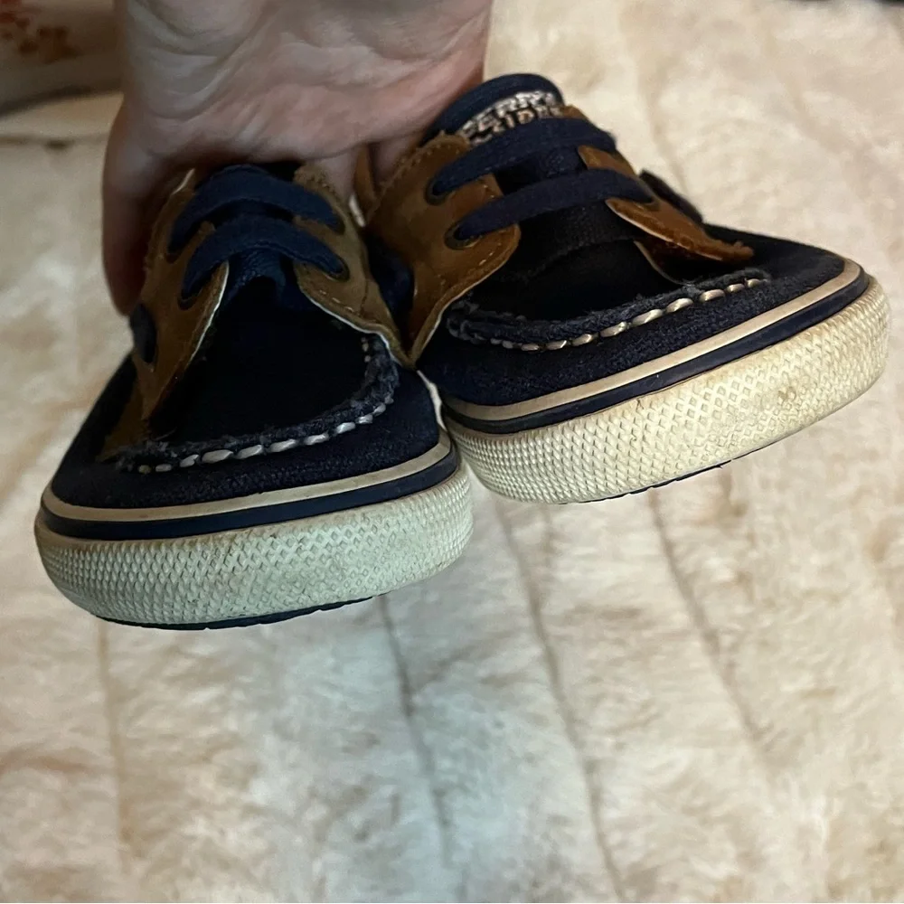 Sperry Toddler Unisex Boys Girls 10.5 Halyard Navy Blue Preppy Classic Boat Shoe